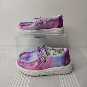 Hey Dude Shoes Toddler Girl K5 NWT Wendy Dreamer Tie Dye Blue Pink Purple